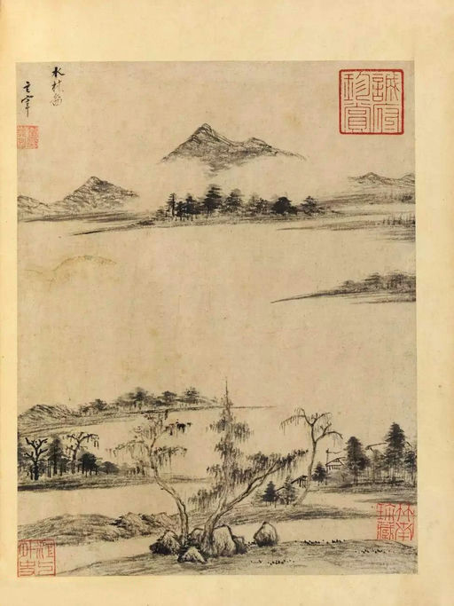 董其昌 书画合璧十册 - 纸本墨迹 - 書法道 - 书法字帖墨迹碑帖作品高清欣赏 - 7